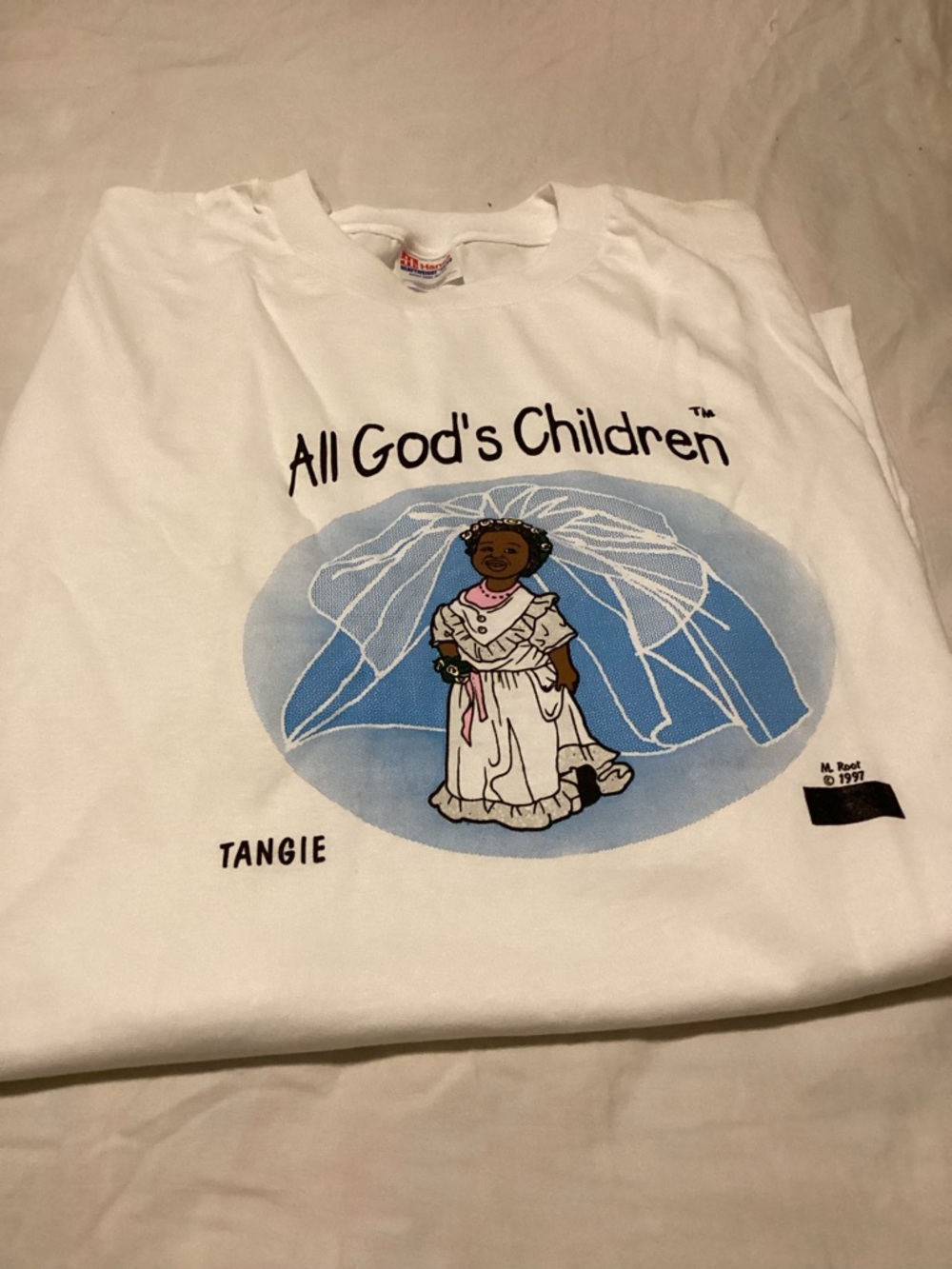 All God's Children “Tangie” Tee -Shirt White with Blue
